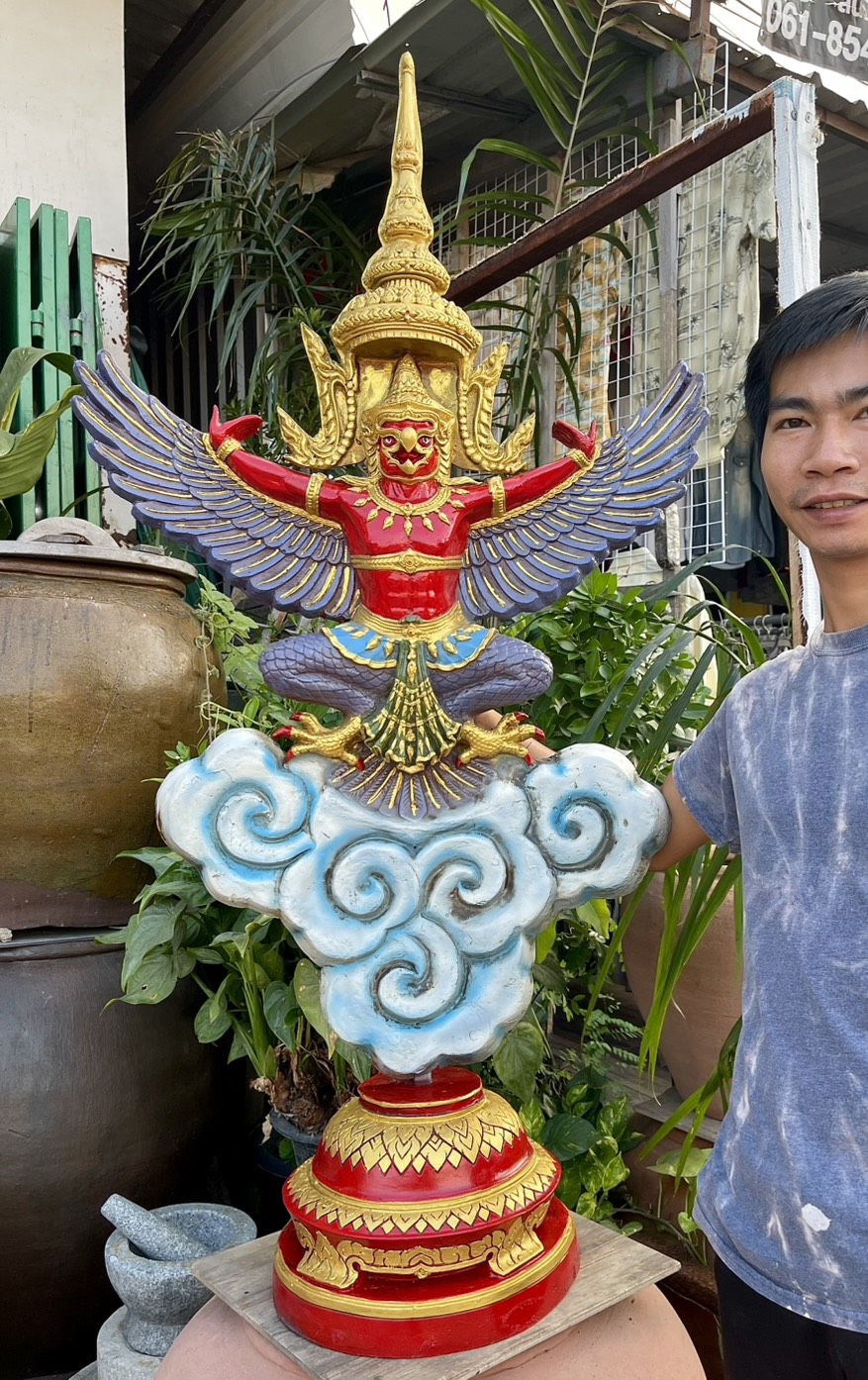 พญาครุฑ ตั้งบูชา สูง135ซม รูปหล่อพญาสุบรรณ องค์ลอย พิมพ์เทพบุตร รูปที่ 5