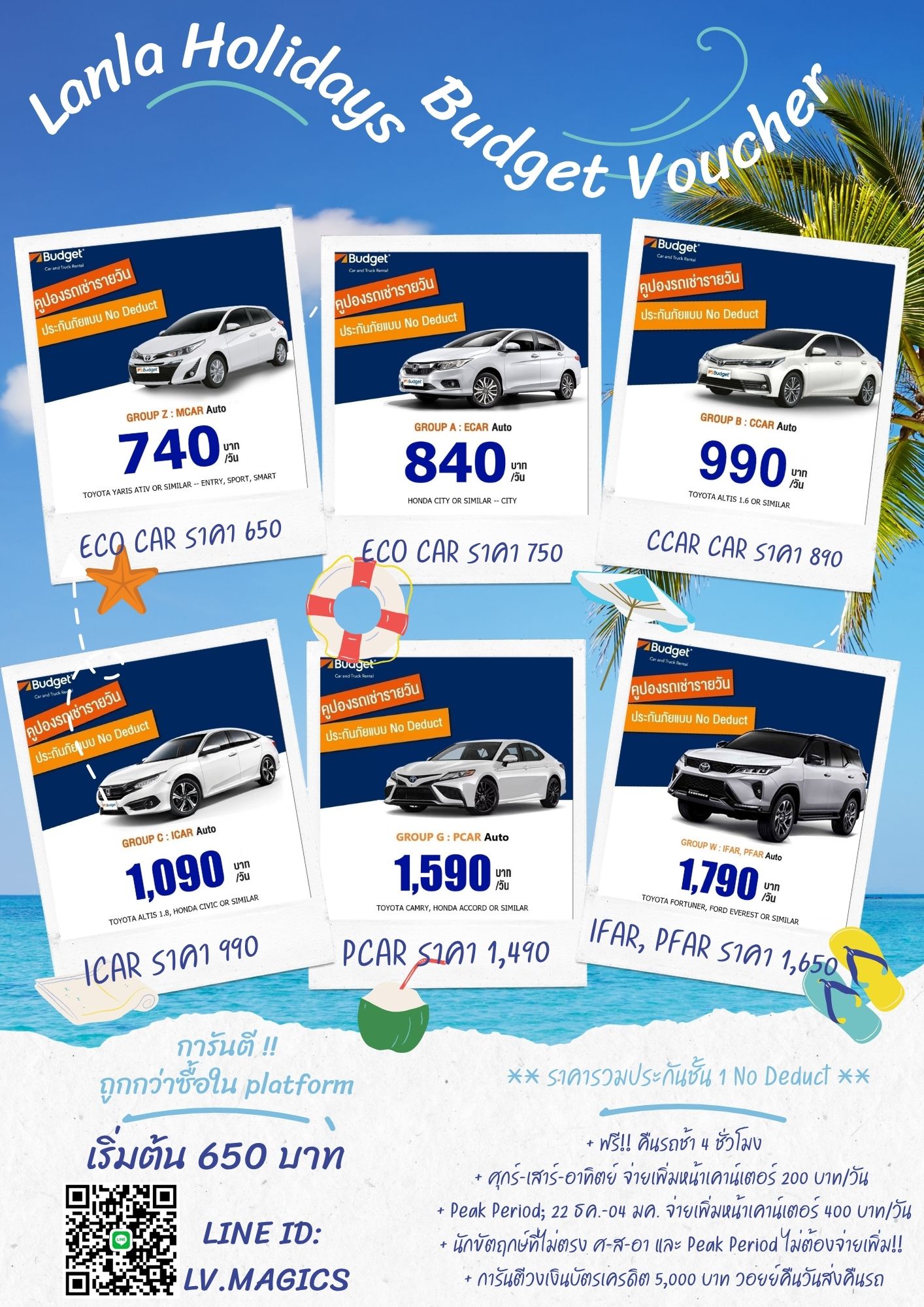 คูปองรถเช่ารายวัน Budget GROUP A ประกันชั้น1 no deduct ใบละ 750 บาท รูปที่ 6