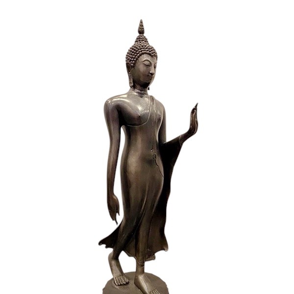 พระสุโขทัย ปางลีลา วัดพระธาตุเขาน้อย จังหวัดน่าน ขนาดสูง16นิ้ว ทองเหลือง รูปที่ 4