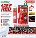 กาวแดงทนความร้อนสูง ซิลิโคนทนความร้อนสูง Hardex High Temp Red