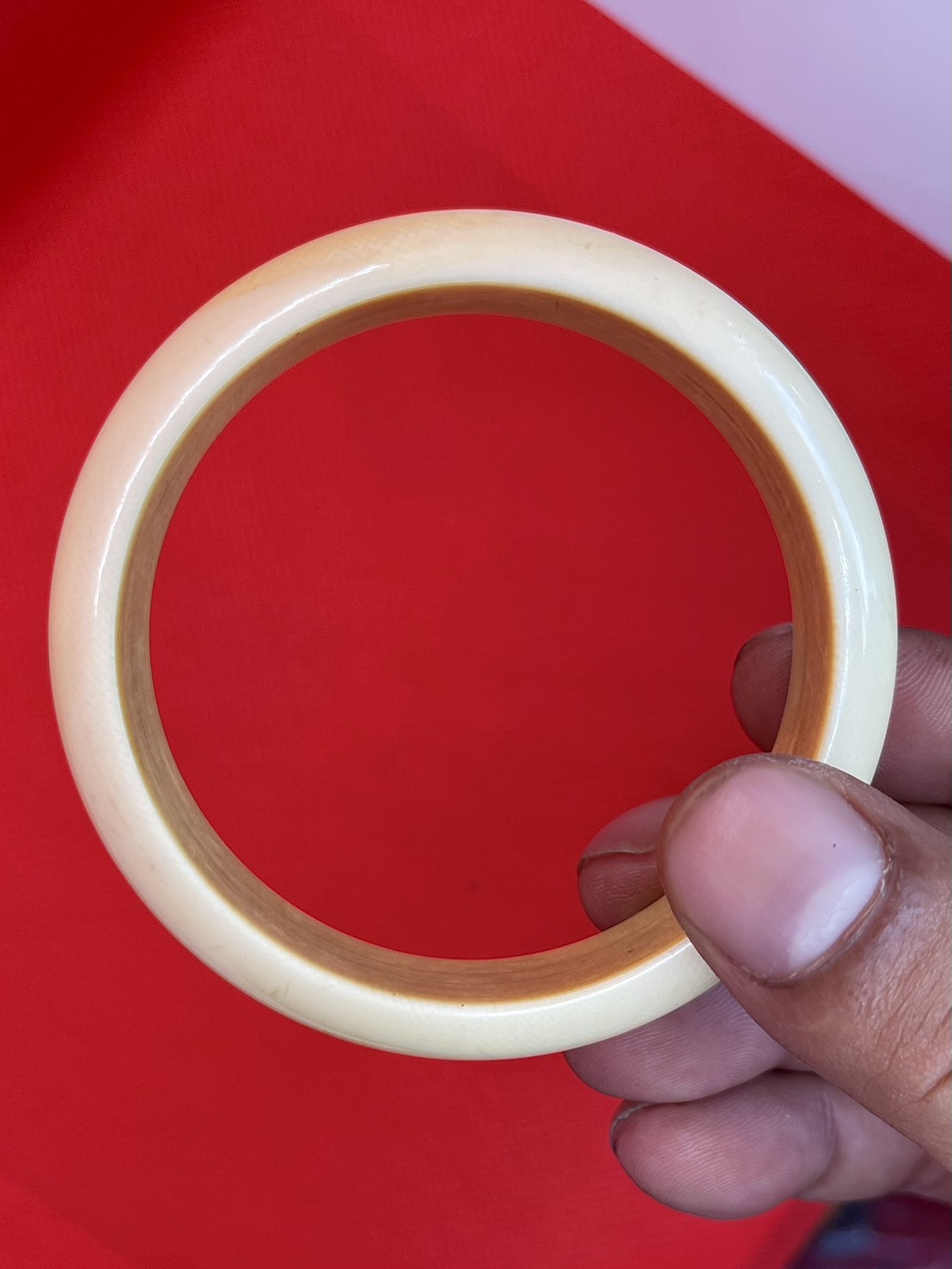 กำไลงา วงใหญ่ หนา10มิล รับประกันแท้ ทรงเกลี้ยง กำไลงาช้าง กำไลเก่า รูปที่ 4
