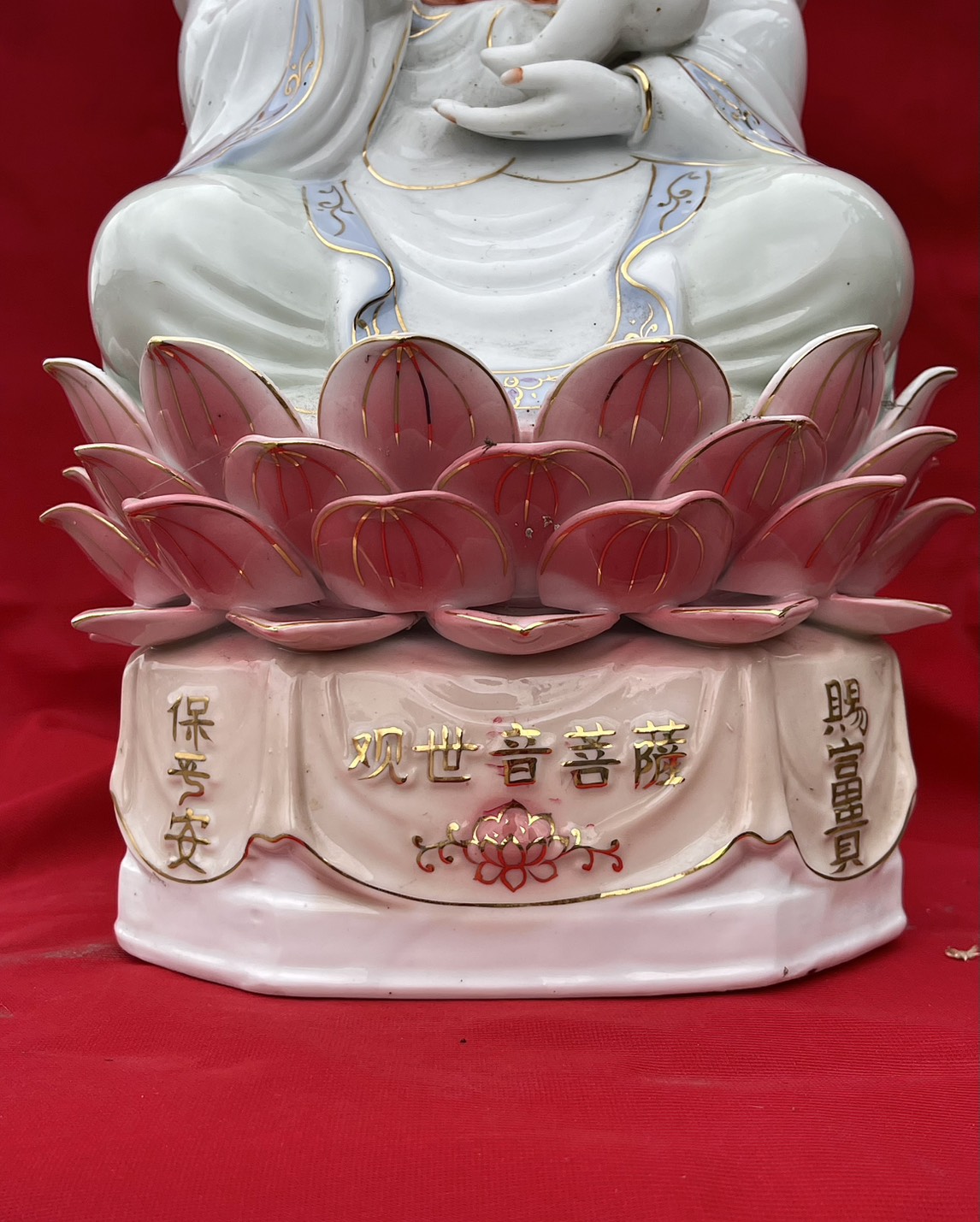 พระแม่กวนอิม ขนาดสูง20นิ้ว เนื้อกังไส พระโพธิสัตว์กวนอิม ประทานพร อุ้มเด็ก รูปที่ 6