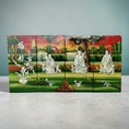 กรอบรูป ฮกลกซิ่ว แกะสลัก งานฝีมือ ประดับมุก ชุด4แผ่น ติดผนัง ลายทิวทัศน์