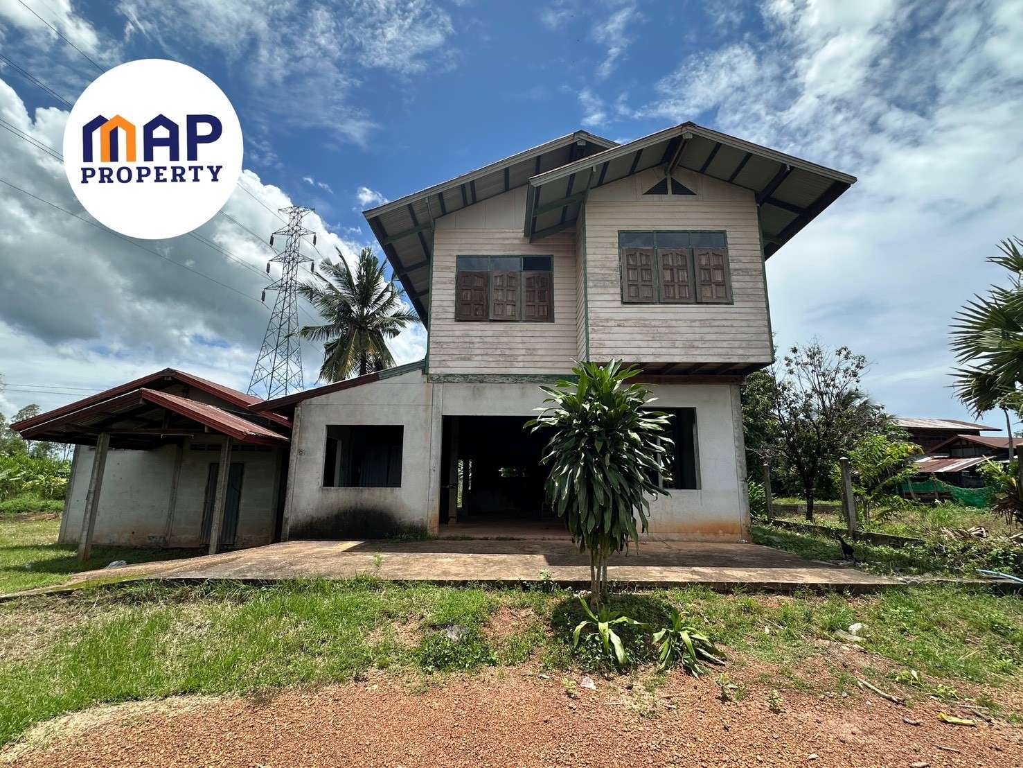ขายบ้านพร้อมที่ดินผืนใหญ่สร้างแล้วเสร็จประมาณ 70% สามารถนำไปต่อเติม ตกแต่งตามที่ชอบได้ทันที รูปที่ 3