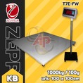 เครื่องชั่งแบบวางพื้น1000กิโลกรัม ละเอียด100g แท่นชั่งเป็นเหล็กลายขนาด 100 x 100 เซนติเมตร  ZEPPER T7E-FW1010-1000 