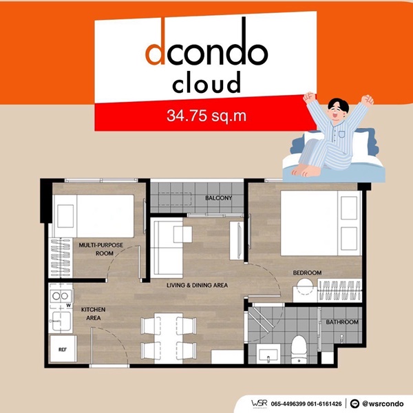 ขายคอนโดใหม่ dcondo cloud Don Mueang ใกล้สนามบินดอนเมือง, รถไฟฟ้า,สนามบิน เดินทางสะดวก โทร 0829946364 รูปที่ 5