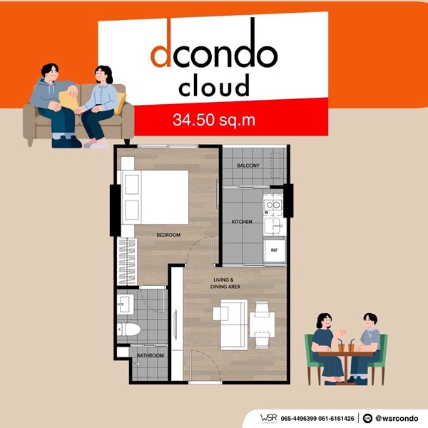 ขายคอนโดใหม่ dcondo cloud Don Mueang ใกล้สนามบินดอนเมือง, รถไฟฟ้า,สนามบิน เดินทางสะดวก โทร 0829946364 รูปที่ 6