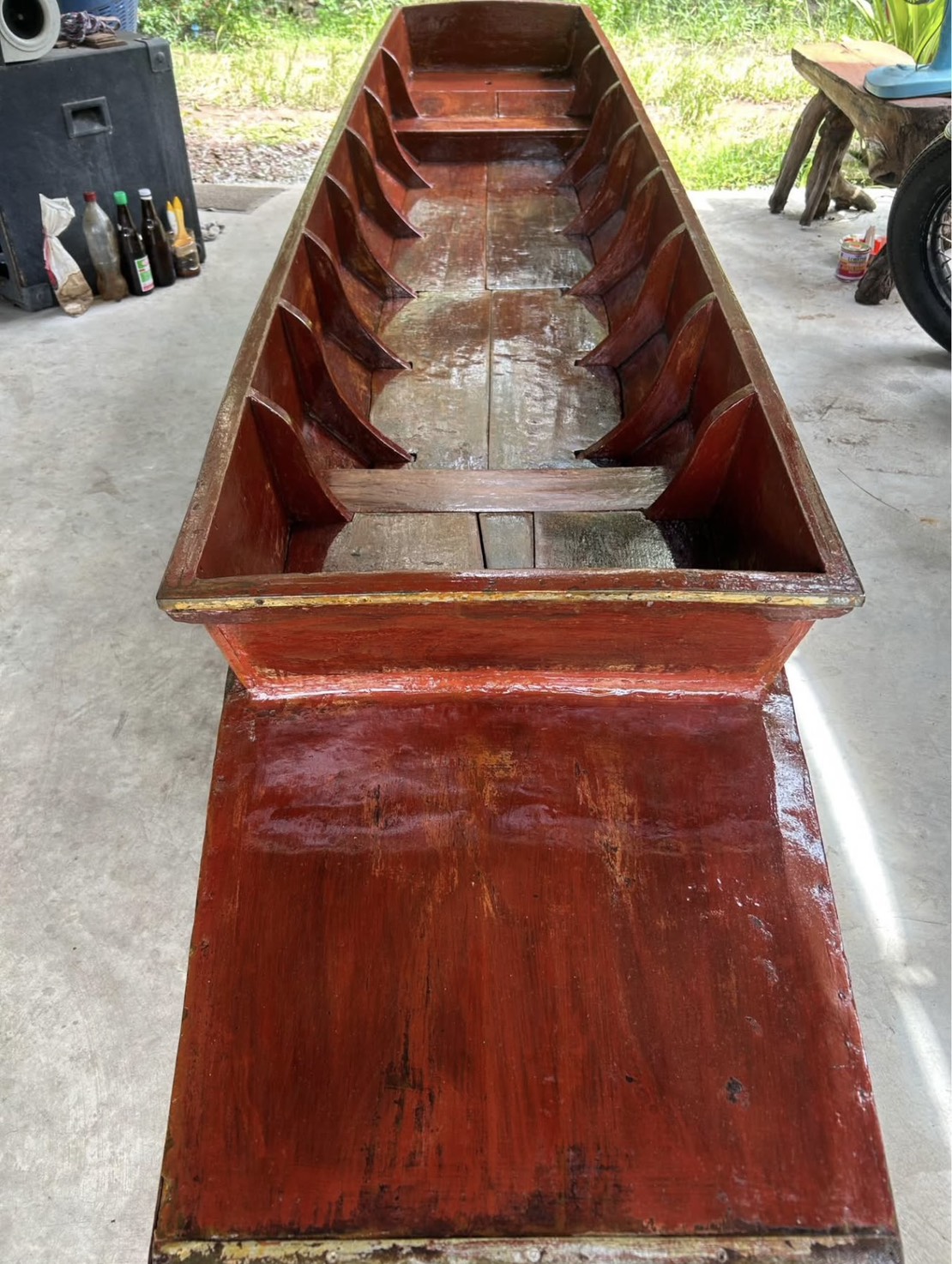 เรือไม้สัก ยาว8ศอก (ยาว4เมตร) เรืออีป๊าป ใช้งานได้ปกติครับ รูปที่ 3