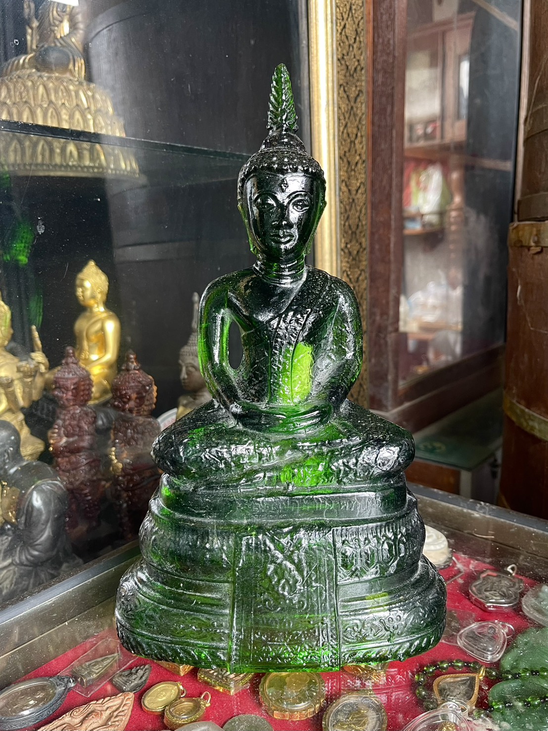 พระแก้วมรกต ปี2500 สีเขียว หน้าตัก5นิ้ว พระบูชายอดนิยม ปางสมาธิ วาระกึ่งพุทธกาล รูปที่ 7