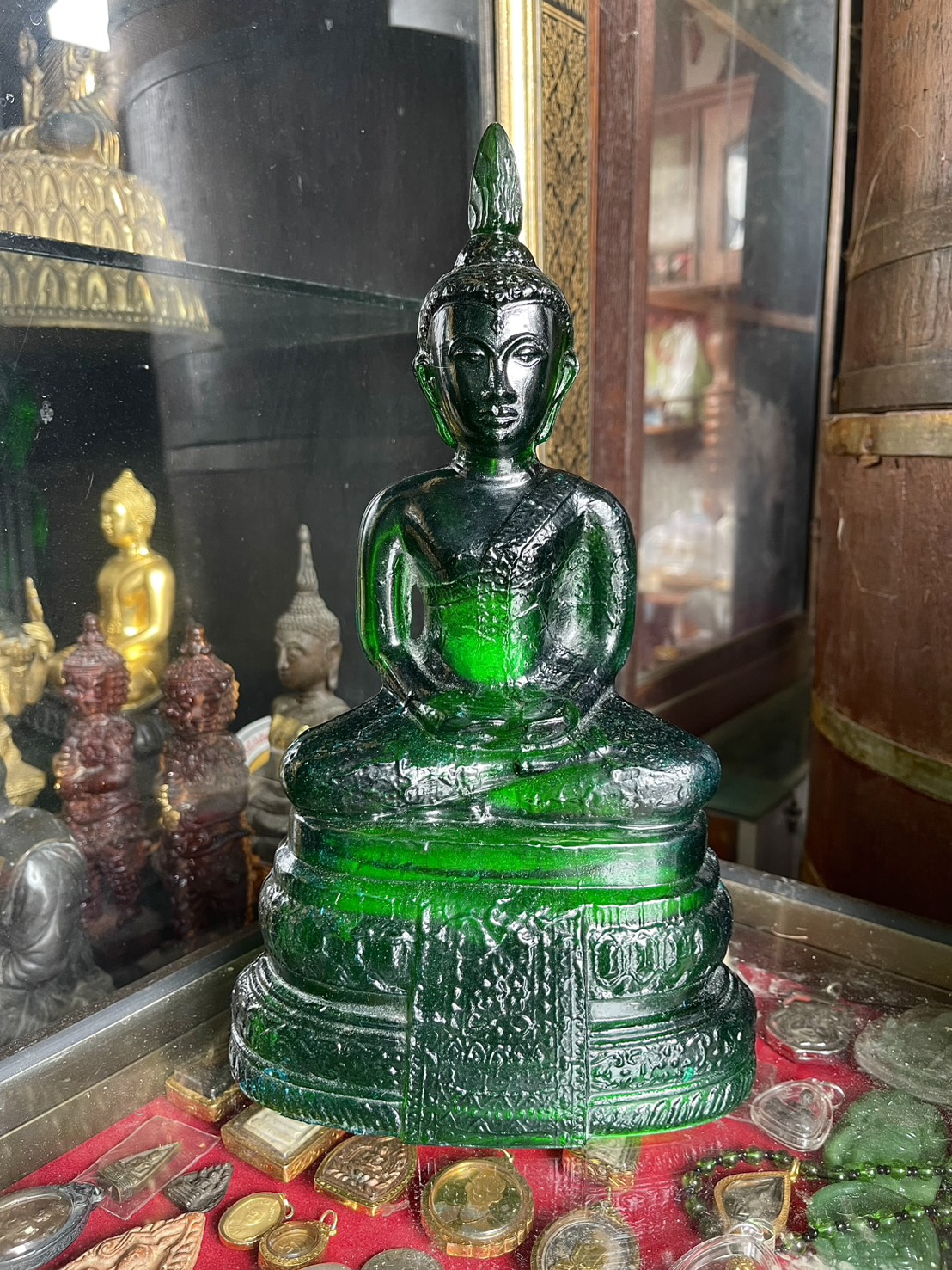 พระแก้วมรกต ปี2500 สีเขียว หน้าตัก5นิ้ว พระบูชายอดนิยม ปางสมาธิ วาระกึ่งพุทธกาล รูปที่ 6