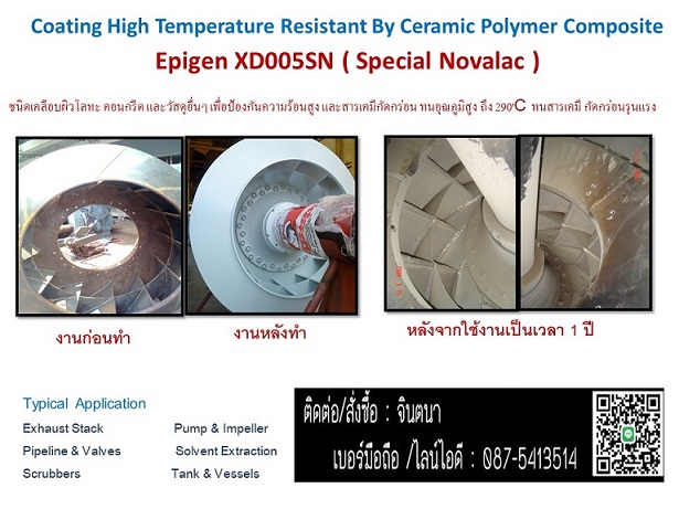 สารทาเคลือบโลหะEPIGEN XD 005 SN SPECAIL NOVOLAC & CERAMIC COMPOSITE ทาโลหะคอนกรีตป้องกันเคมีความร้อน 290 C รูปที่ 2