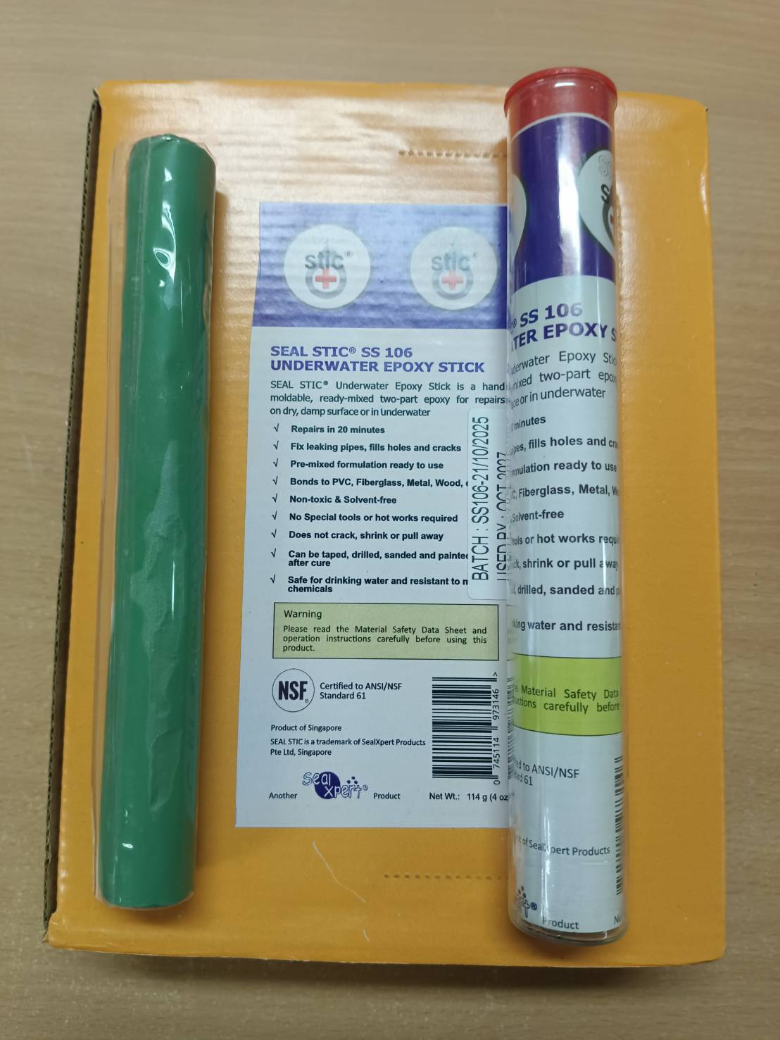 SEAL X PERT  PS106 Under Water Repair Puttyกาวอีพ๊อกซี่สำหรับซ่อมงานใต้น้ำแห้งตัวได้ในที่เปียกชื้น รูปที่ 2