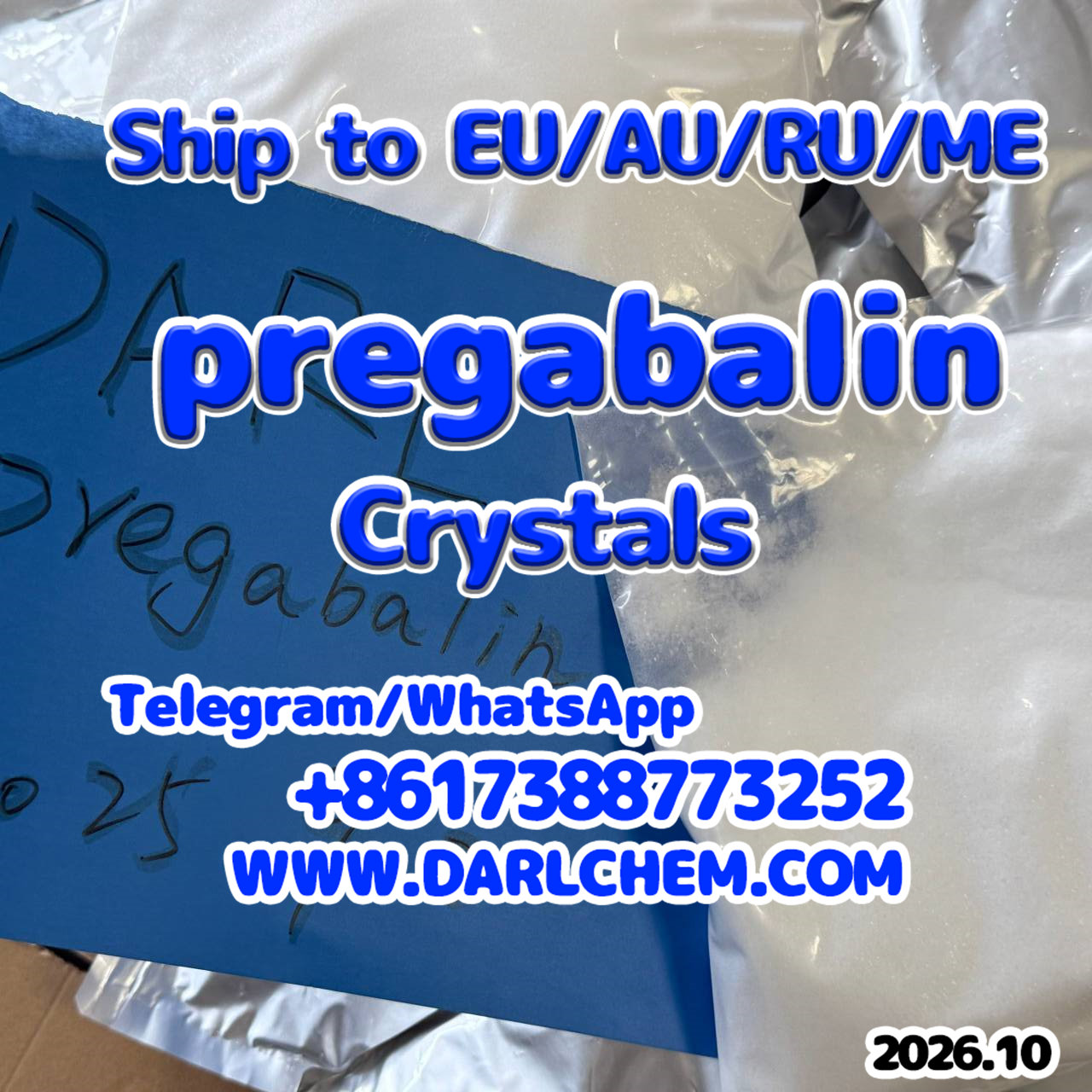 Anti-Depression 99% pregabalin crystals powder 148553-50-8 Salt  รูปที่ 4
