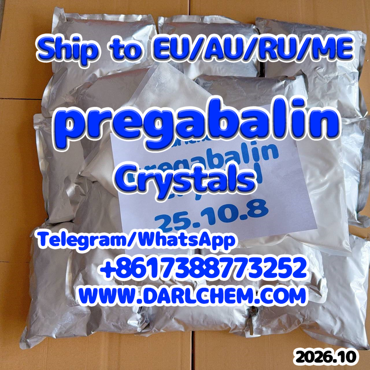 Anti-Depression 99% pregabalin crystals powder 148553-50-8 Salt  รูปที่ 3