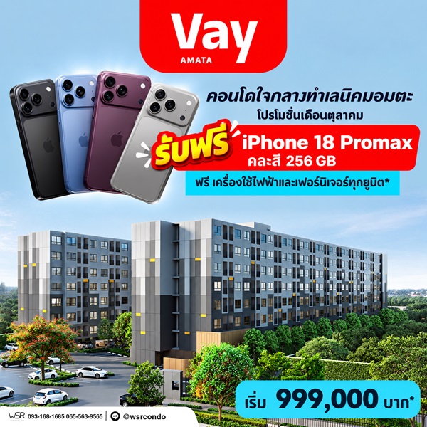 Vay Amata คอนโดแต่งครบ ใกล้ นิคมฯ อมตะ แต่งครบ เครื่องใช้ไฟฟ้า เข้าอยู่ได้เลย โทร 065-563-9565 รูปที่ 5