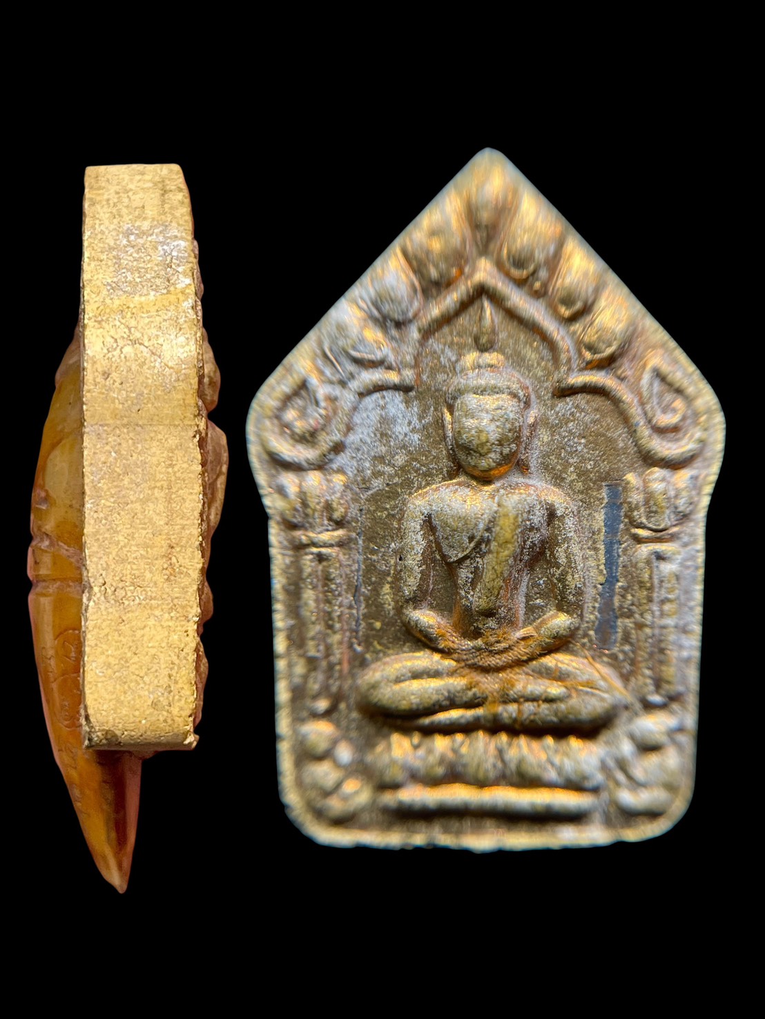 พระขุนแผนหลวงปู่ทิม วัดละหารไร่ ปี15 เนื้อว่านดอกทอง ฝังตะกรุดคู่ ปรกจ้อย และเขี้ยวเสือแกะ รูปที่ 5