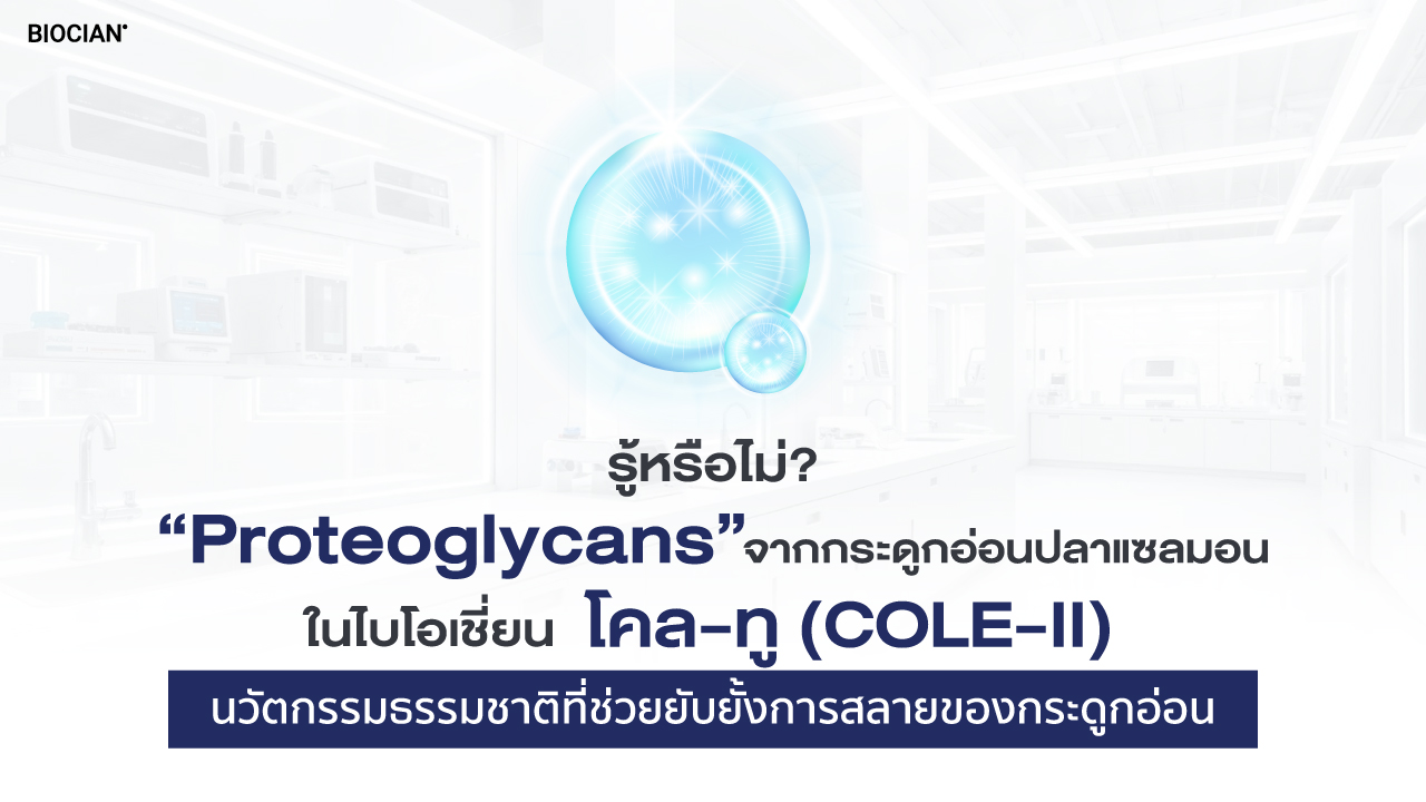 รูปภาพ รู้หรือไม่? Proteoglycans จากกระดูกอ่อนปลาแซลมอน ในไบโอเชี่ยน โคล-ทู (COLE-II) นวัตกรรมธรรมชาติที่ช่วยยับยั้งการสลายของกระดูกอ่อน