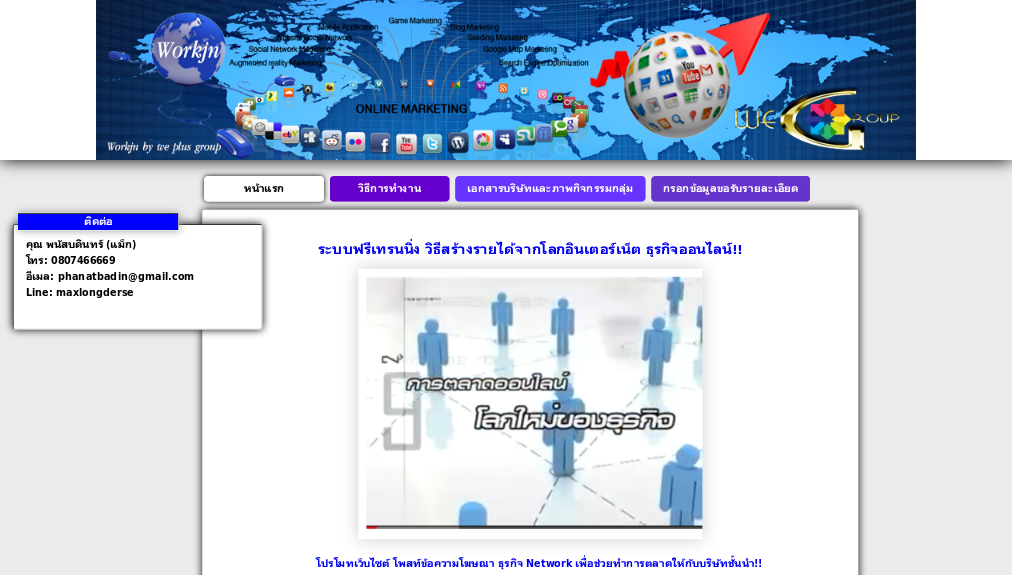 longderse | www.workjn.com ระบบการทำงานแบบ network งาน part time full time รายได้เสริม รูปที่ 1