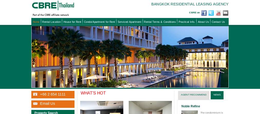 Bangkok Condo Rentals by CBRE Thailand in a popular area รูปที่ 1