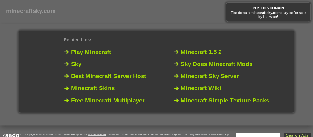 minecraftsky.com - minecraftsky resources and information. this website is for sale! รูปที่ 1