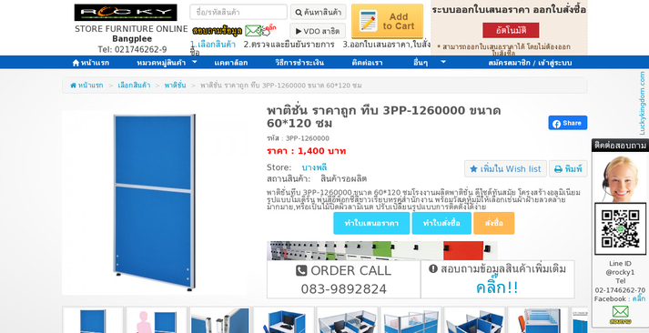 พาติชั่น ราคาถูก ทึบ 3PP-1260000 ขนาด 60*120 ซม รูปที่ 1