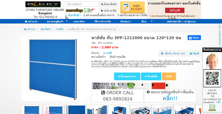 พาติชั่น ทึบ 3PP-1212000 ขนาด 120*120 ซม รูปที่ 1