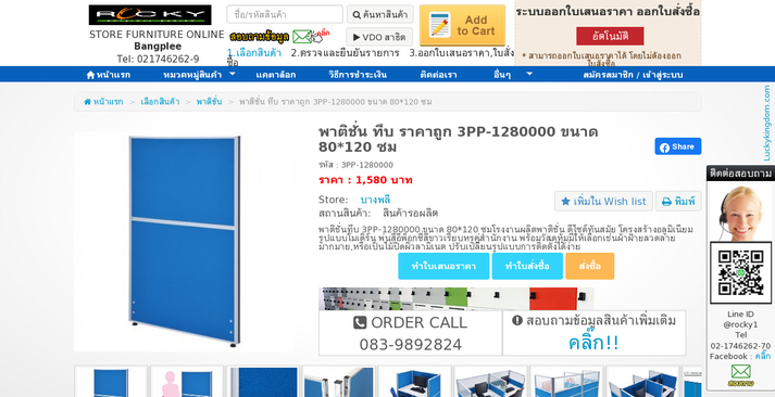 พาติชั่น ทึบ ราคาถูก 3PP-1280000 ขนาด 80*120 ซม รูปที่ 1